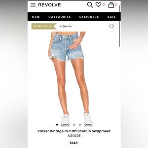 AGOLDE bitter Parker vintage cut off shorts size 25